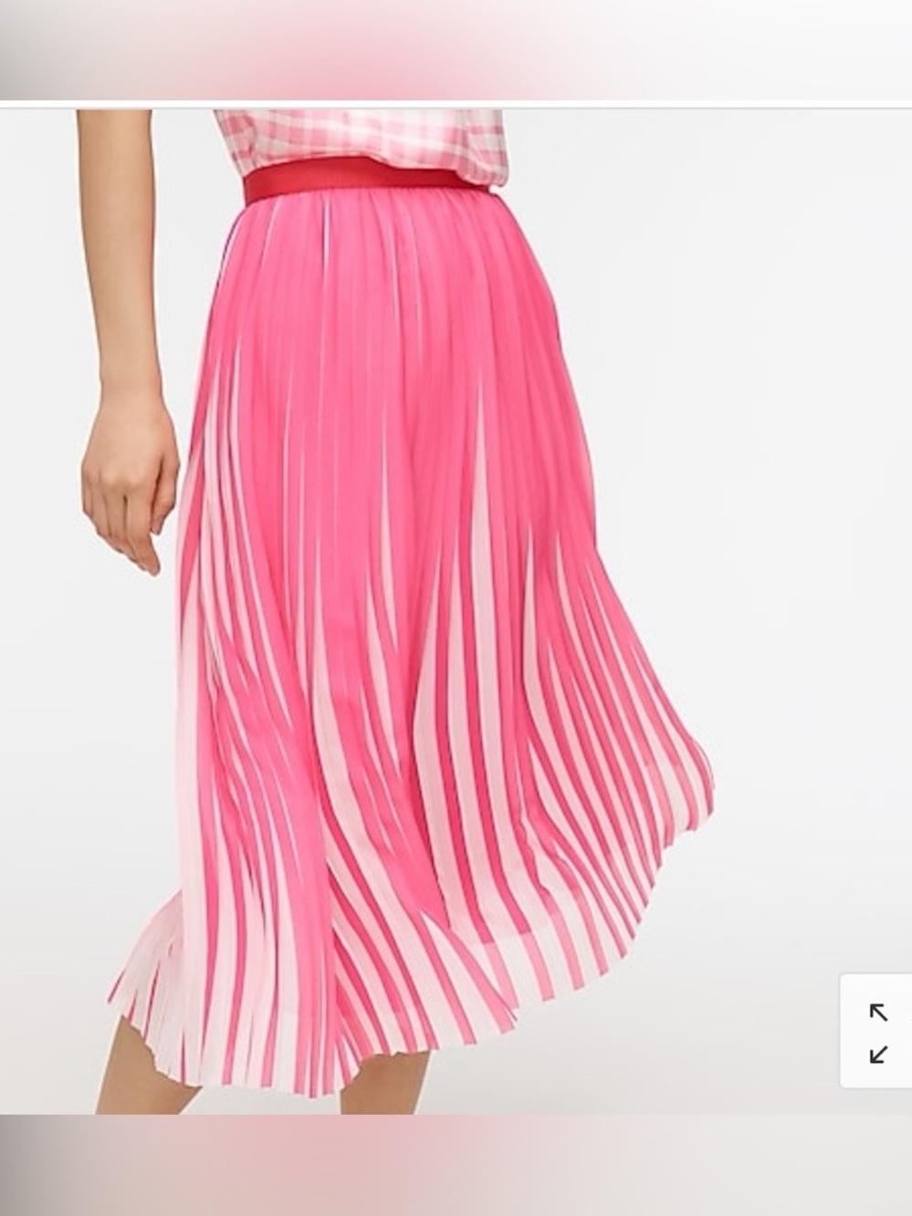 J Crew Pink pleated skirt, size 8